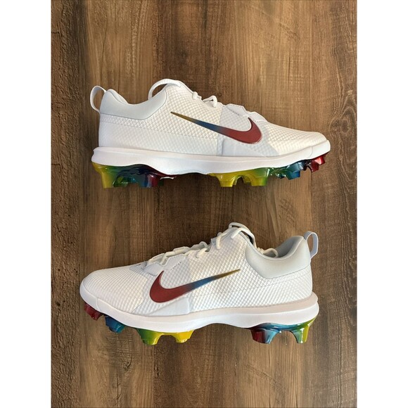 Nike Men Size 11 Force Zoom Trout 9 Pro MCS Rainbow Baseball Cleats FB2908-106 - Picture 1 of 7